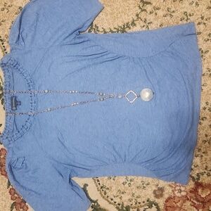 Democracy Blue Short Sleeve Top